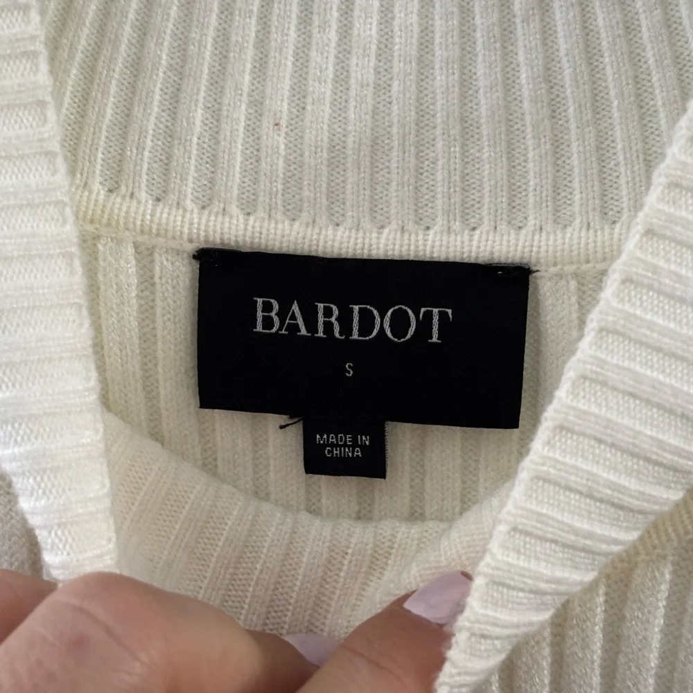 Bardot Ivory Ribbed Knit Top - Picture 2 of 2